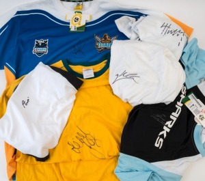 SIGNED SHIRTS/JERSEYS: comprising TENNIS: James Blake (USA) on Nike shirt, Lleyton Hewitt (Australia) on Yonex shirt, Ana Ivanovic (Serbia) on Adidas shirt; RUGBY LEAGUE: Brett Kimmorley on Cronulla Sharks training shirt & Scott Prince on Gold Coast Titans training shirt: SWIMMING Liesel Jones on Australian Olympic t-shirt. (6 items)