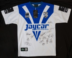 CANTERBURY BULLDOGS: c.2009 guernsey with approximately 16 signatures including Josh Morris, Hazem Al Masri & Michael Ennis.