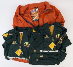 AUSTRALIAN PLAYER AUTOGRAPHED SPORTSWEAR: comprising Adam Gilchrist on Australian ODI cricket shirt, Mike Hussey on Australian ODI cricket shirt plus Dennis Lillee on waterproof jacket endorsed by Lillee. (3 items)