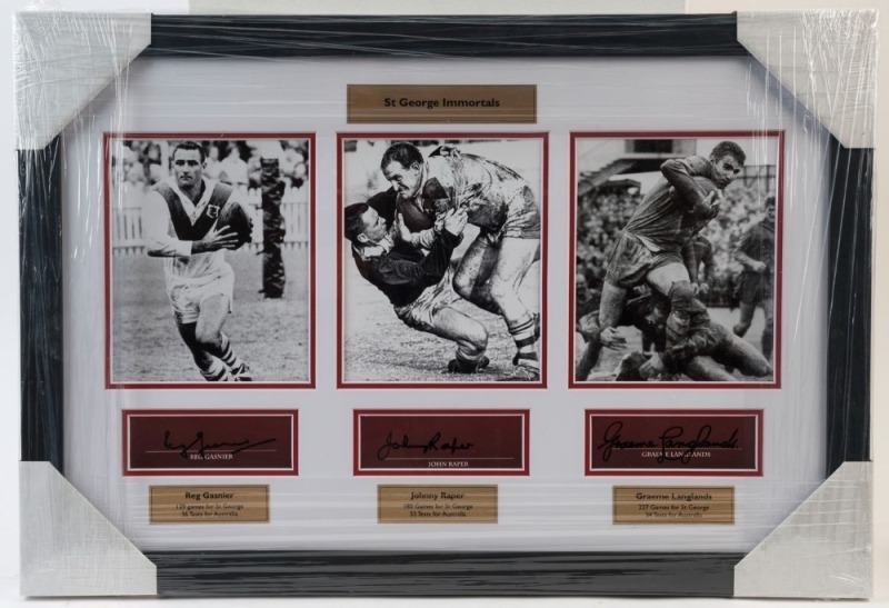 PLAYER SIGNED COLOUR PRINTS: comprising Darren Lockyer (Brisbane Broncos),  Cameron Smith & Greg Inglis (Melbourne Storm)