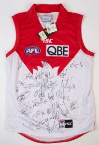 SYDNEY - 2012 PREMIERSHIP YEAR: guernsey (size M), signed by whole of the 2012 squad including Luke Parker, Josh Kennedy, Gary Rohan, Ted Richards & Jude Bolton.