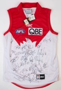 SYDNEY - 2012 PREMIERSHIP YEAR: guernsey&nbsp;(size M), signed by whole of the 2012 squad including&nbsp;Luke Parker, Josh&nbsp;Kennedy, Gary&nbsp;Rohan, Ted Richards & Jude Bolton.