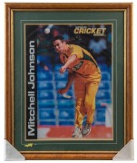 MITCHELL JOHNSON: "Australian Cricket Heroes #4" poster, SIGNED BY JOHNSON;&nbsp;framed & glazed, overall 73x60cm. Australian Sports Management CofA&nbsp;(2009).&nbsp;
