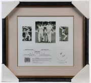 "THE OPENERS": Bob Simpson & Bill Lawry&nbsp;print,&nbsp;signed in gold pen by both players, numbered 37/350,&nbsp;window mounted, framed & glazed, with CofA, overall 44x42cm.