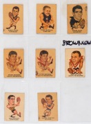 ASSORTMENT with 1969 Sun Valley/Twisties Player Caricatures [7/24] including Bobby Skilton & Peter Bedford (2); other oddments from Hoadleys, Allen's, etc in very mixed plus a 1954 Coles Series 1 card for J.Towner (Essendon, good condition); also Brunswic - 3