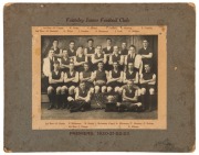 "FOUNDRY JUNIOR FOOTBALL CLUB" 1923 Premiers Team Photograph, including Carlo Barassi (Grandfather of football icon Ronald Barassi),mounted on original card, 31 x 38cm overall