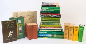CRICKET: A small library of books including Wisden Cricketers' Almanack 1967, 1974, 1975, 1979, 1996 and 1999, The Bradman Albums plus others, (26 vols.)
