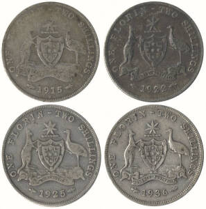 AUSTRALIA; silver pre 1945 3d (37), 6d (17), 1/- (4), 2/- (5) and 1937 Crown (3), post 1946 3d (68), 6d (39), 1/- (11) and 2/- (12) plus 1966 50c (1); &frac12;d & 1d approx 2.00kg: Approx 1kg of foreign coins incl. GB half crown (4) and a USA 1925 Liberty dollar