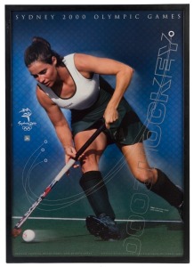 THE SYDNEY OLYMPIC FEDERATION ARCHIVES - POSTERS: framed official 'Sydney 2000' poster (with protective lacquer), promoting the Field Hockey events held at the State Hockey Centre, Olympic Park; mounted on board, overall 87x62cm. Australia's women (defending champions) defeated Argentina 3-1 in the final to win the Gold Medal; Australia's men defeated Pakistan 6-3 to win the Bronze Medal.