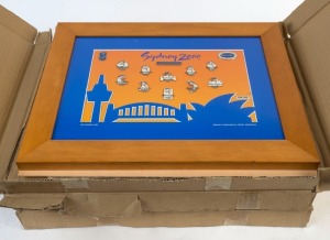 THE SYDNEY OLYMPIC FEDERATION ARCHIVES - COLLECTOR PIN DISPLAYS: 'Full Col Games Mark Frame Set' framed displays; limited edition of 5000, each with original retail price of $249.50; three examples, as new. (3)