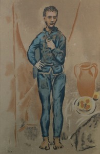 PABLO PICASSO (Spain, 1881-1973), Young Boy In Blue Suit, lithograph, signed in plate lower left, ​​​​​​​48 x 32cm, 70 x 54cm overall