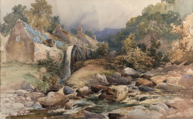 DAVID HALL McKEWAN (Britain, 1817-1873), A Mill, Scotland, watercolour, signed lower left "D.H. McKewan", ​​​​​​​34 x 54cm, 62 x 82cm overall