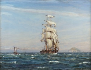 PATRICK DOWNIE (1854-1945), (Clyde clipper, Scotland), watercolour, signed lower right "Patrick Downie", ​​​​​​​45 x 60cm, 71cm overall