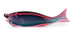 SERGUSO Sommerso Murano glass fish by FLAVIO POLI, 29cm long