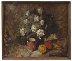 ARTIST UNKNOWN (Russian school, early 20th century), two floral still life paintings, oil on linen, signed and titled on gallery labels verso, each 50 x 60cm, 54 x 64cm overall