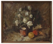 ARTIST UNKNOWN (Russian school, early 20th century), two floral still life paintings, oil on linen, signed and titled on&nbsp;gallery labels verso, each 50 x 60cm, 54 x 64cm overall