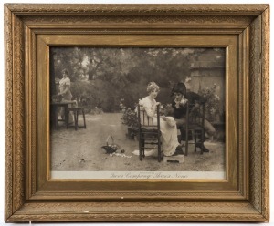 MARCUS STONE R.A. (British, 1840-1921), Two's Company, Three's None, lithograph, 31 x 41cm, 50 x 61cm overall