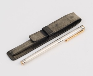 MONT BLANC vintage fountain pen in leather pocket pouch
