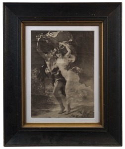Antique lithograph in antique frame,19th century, ​​​​​​​70 x 57cm overall