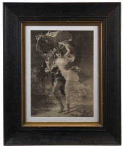 Antique lithograph in antique frame,19th century, 70 x 57cm overall