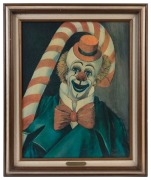 RED SKELTON (American), I.) Holy Clown, II.) Clown With Candycane, ​​​​​​​oleographs, 50 x 40cm, 64 x 53cm overall each - 2