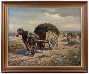 H. FREEMAN, Seaweed Harvest on Wight, oil on canvas, circa 1920, signed lower right, 55 x 68cm; framed 66 x 80cm (overall).