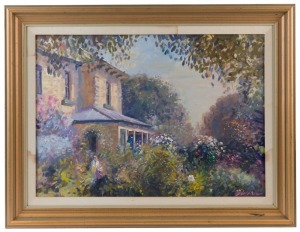 FLETCHER (Australia), The Manse Garden Williamstown, oil on canvas, signed lower right "Fletcher", 49 x 70cm, 67 x 87cm overall