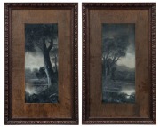 ARTIST UNKNOWN group of three oil on board landscape paintings, late 19th/early 20th century, ​​​​​​​the largest 87 x 41cm overall