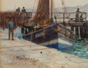 JAMES MacLAREN (active c.1881-1917), (fishing boats, Scotland), watercolour, signed lower left "J. MacLaren", 24 x 34cm, 51 x 61cm overall - 2