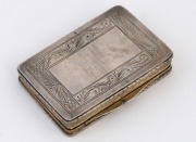 A Continental silver enamelled box with a scene depicting lovers adorning the upper panel, marked "800", late 19th century, 7.5cm wide. 73 grams. - 3