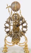 SKELETON CLOCK, single train fusee movement with passing strike on the hour, on marble base under glass dome, 19th century, ​​​​​​​44cm high overall - 2