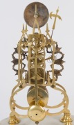 SKELETON CLOCK, single train fusee movement with passing strike on the hour, on marble base under glass dome, 19th century, ​​​​​​​44cm high overall - 3