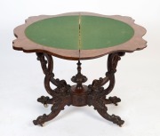 A fine antique English burr walnut fold-over card table, circa 1870, original finish and patination throughout, 74cm high, 99cm wide, 47cm deep (extends to 94cm deep) - 2