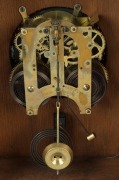 ANSONIA "SUSSEX" antique American shelf clock in oak case with 8 day time and strike movement, late 19th century, original paper label affixed to the inside of the door, ​​​​​​​44cm high - 2