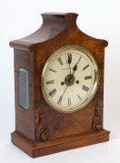 Antique English walnut cased spring table clock with single train fusee movement with alarm feature by "THOMAS WHIPP & SON, ROCHDALE", mid 19th century, 44cm high - 2