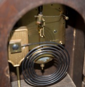 A German Art Deco grandmother clock with time and strike movement in oak case, circa 1935, ​​​​​​​123cm high - 2