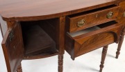 A George III mahogany sideboard with string inlay and six legs, circa 1800, 91cm high, 137cm wide, 60cm deep - 2