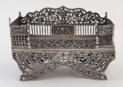 An antique Indian Kutch silver miniature howdah (elephant seat), 18th/19th century, 14cm high, 20cm wide, 9cm deep, 485 grams - 2