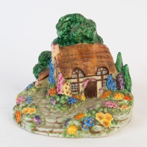 TUSCAN English porcelain cottage ornament, circa 1930s, green factory mark to base, ​​​​​​​16cm high, 18cm wide