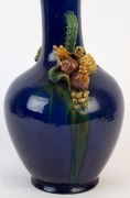 A blue porcelain vase with applied fruit handles, 20th century, 35cm high - 2