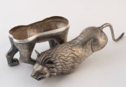 A Cambodian coin silver lion box, 19th/20th century, 18cm high, 28cm long, 478 grams - 4