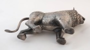 A Cambodian coin silver lion box, 19th/20th century, 18cm high, 28cm long, 478 grams - 5