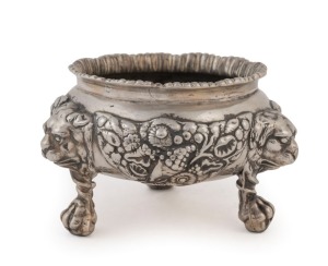 PAUL STORR (attributed) antique English sterling silver salt cellar, London, circa 1813, impressive proportions and weight, 6cm high, 10cm wide, 246 grams