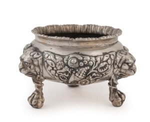 PAUL STORR (attributed) antique English sterling silver salt cellar, London, circa 1813, impressive proportions and weight, 6cm high, 10cm wide, 246 grams
