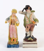 Two Staffordshire porcelain statues, early 19th century, 15.5cm and 14cm high