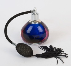SEGUSO blue and purple Murano Sommerso glass atomizer, 11cm high