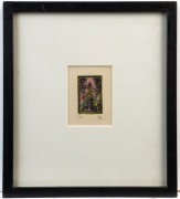 NEIL RICHARDS hand-coloured dry point etching, JOHN MILLER portrait watercolour, ERNEST BUCKMASTER print and an English canal scene print, (4 items), ​​​​​​​the largest 37 x 42cm overall - 3