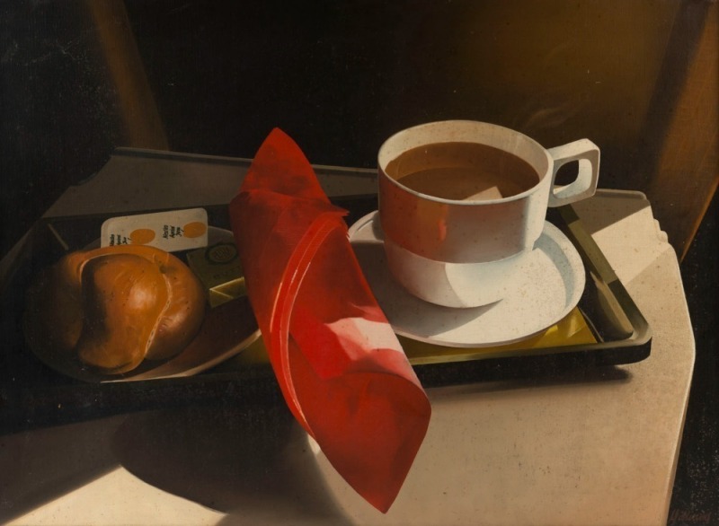 GEOFF WILLIAMS (New Zealand, 1966 - ), Jet Breakfast, oil on canvas, signed and titled verso, ​​​​​​​61 x 81cm, 63 x 83cm overall