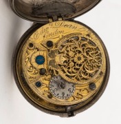 An antique English sterling silver cased pocket watch with verge fusee movement by EDWARD DEAN of London, early 19th century, ​​​​​​​6.5cm high overall - 2