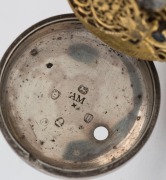 An antique English sterling silver cased pocket watch with verge fusee movement by EDWARD DEAN of London, early 19th century, ​​​​​​​6.5cm high overall - 3